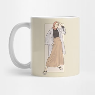 Woman in Light Color Outfit Mug